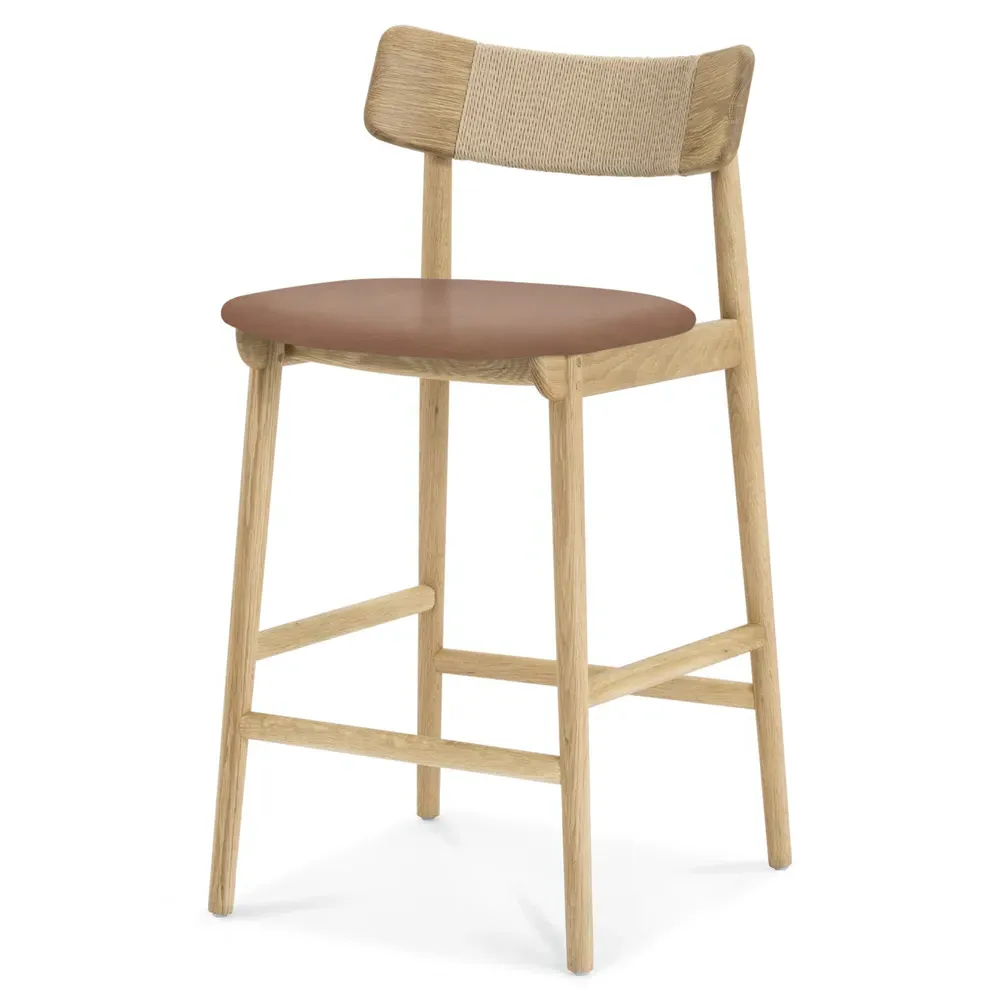 Connor Counter Stool - Brown, Oak