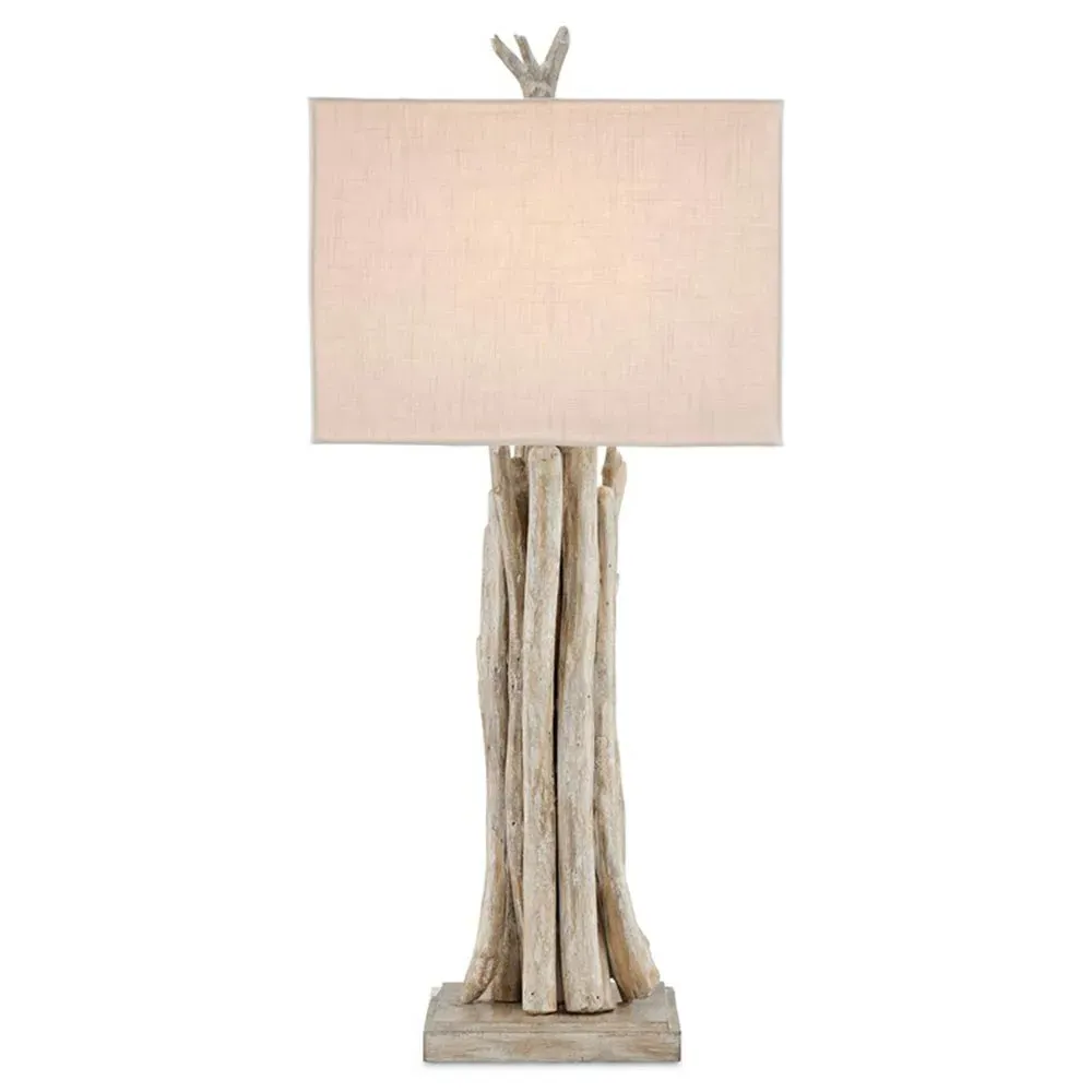 Connor Rustic Lodge Table Lamp - Whitewash, Driftwood