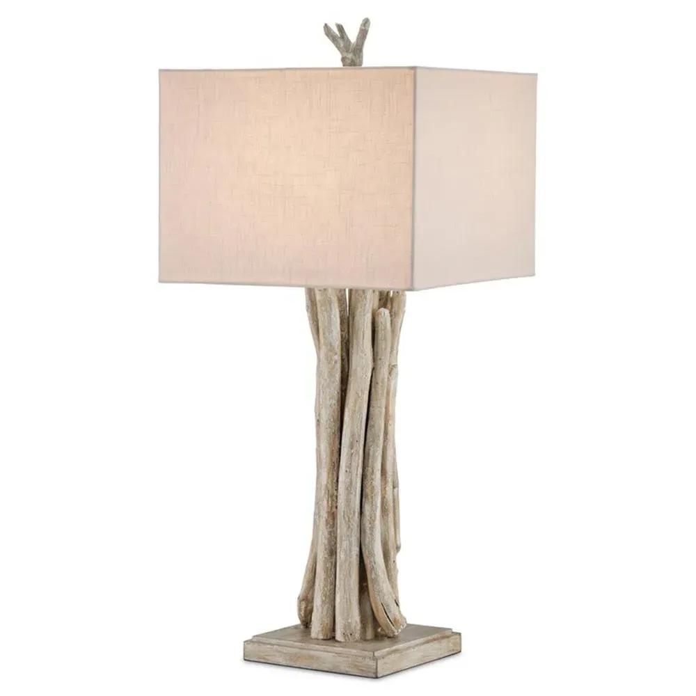 Connor Rustic Lodge Table Lamp - Whitewash, Driftwood