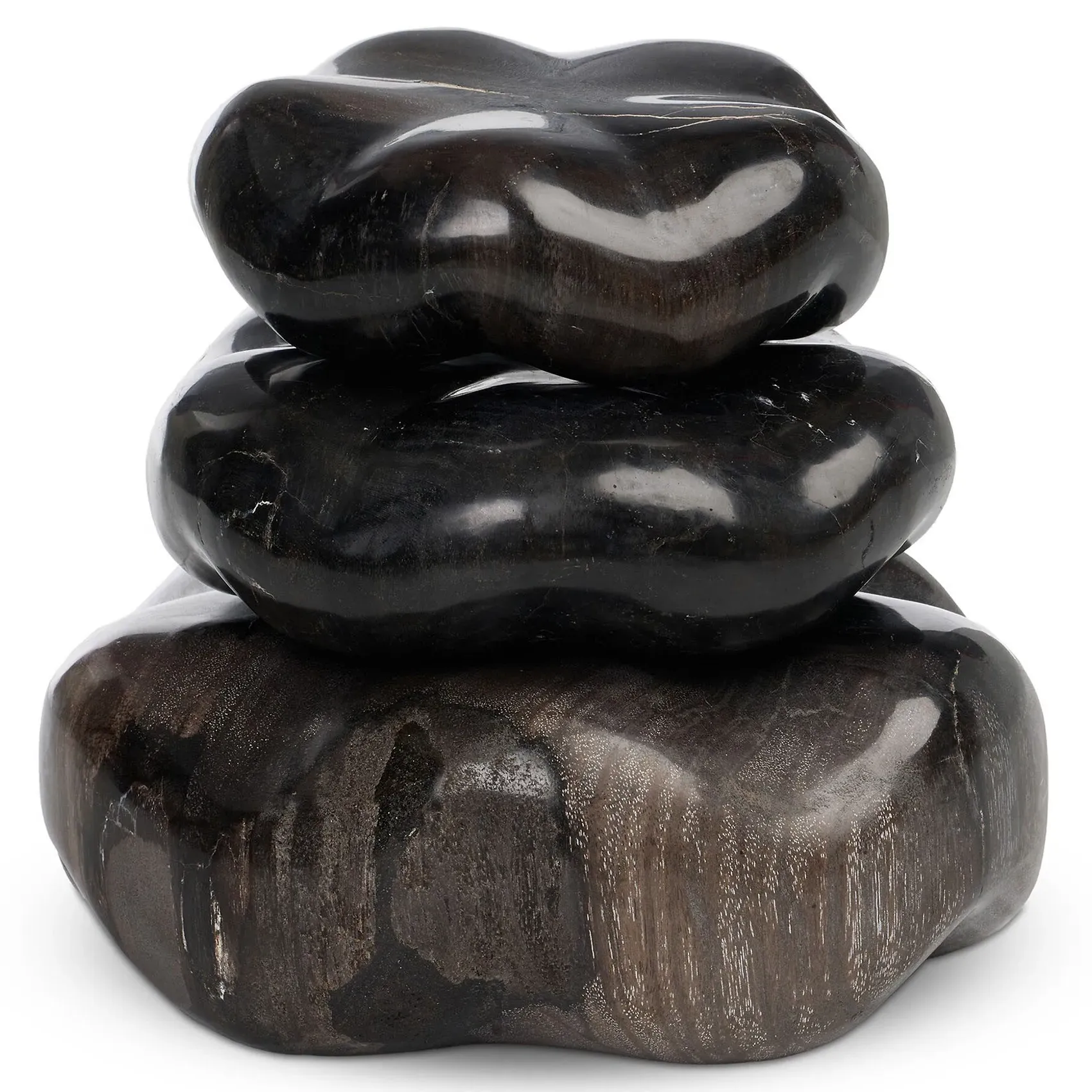 Conor Decorative Sculpture Set - Black, Petrified Wood