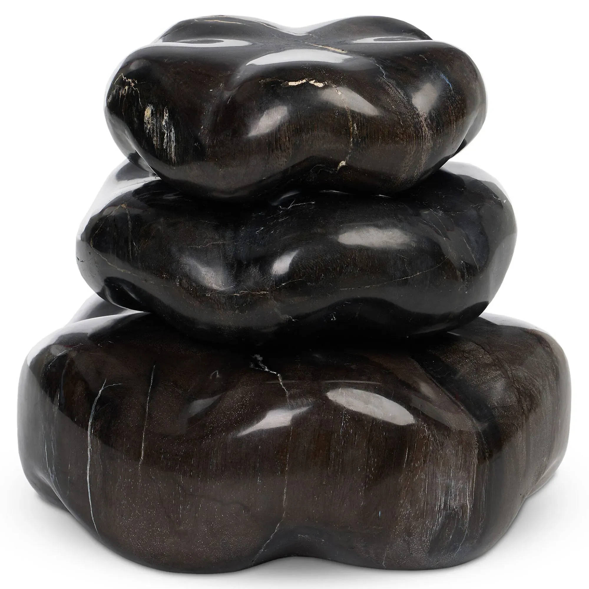 Conor Decorative Sculpture Set - Black, Petrified Wood