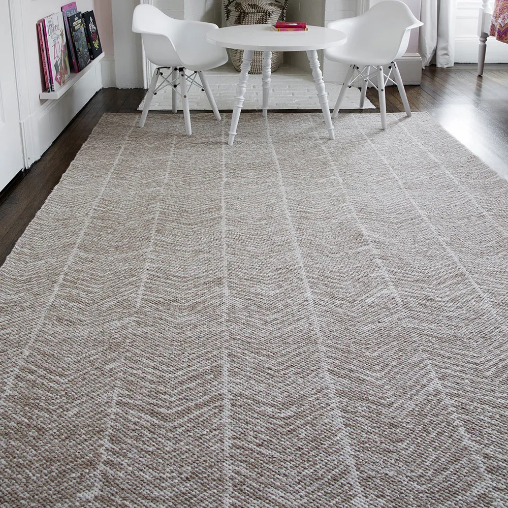 Conrad Large Geometric Patterned Rug - Brown, PET