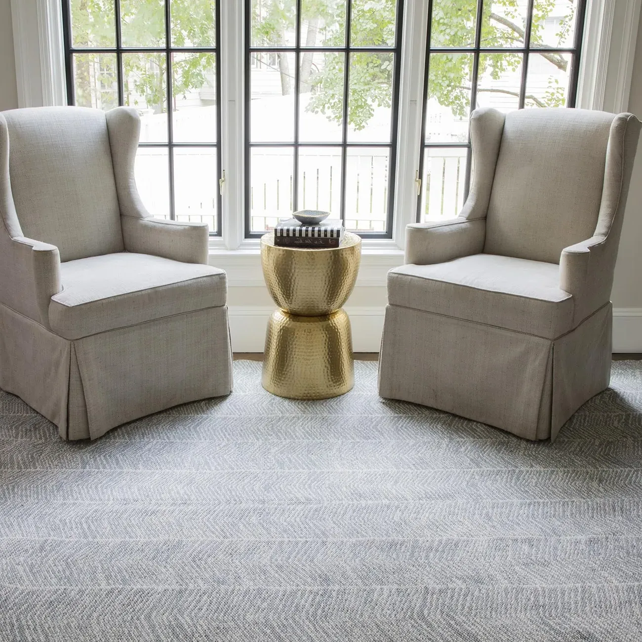 Conrad Large Geometric Patterned Rug - Grey, PET