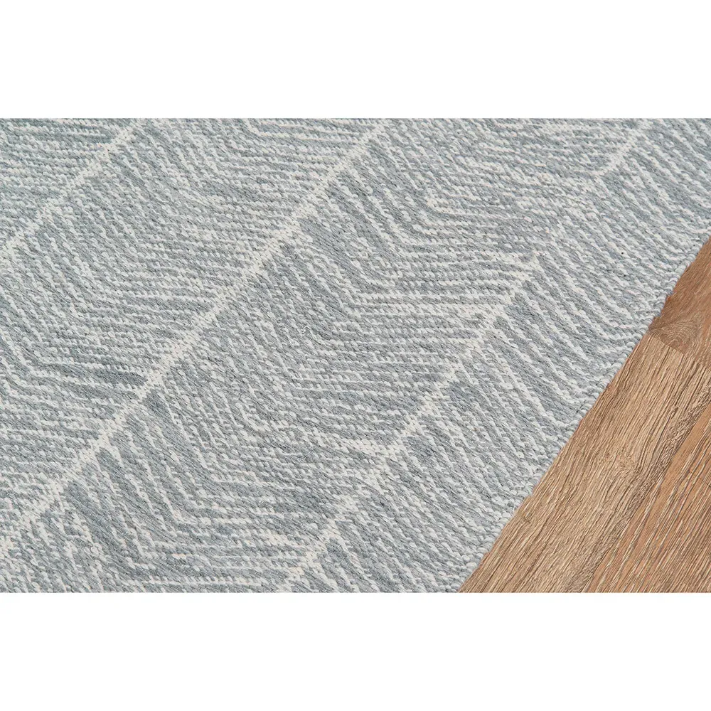 Conrad Small Geometric Patterned Rug - Grey, PET