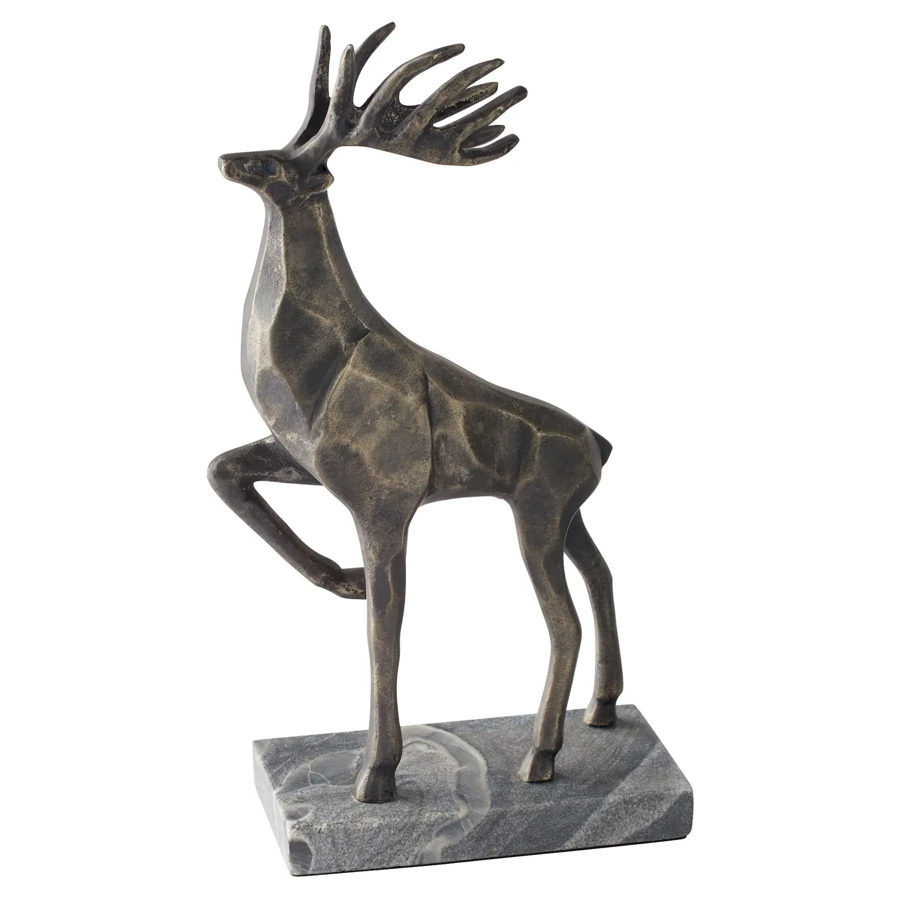 Conrad Stag Statue - Black, Aluminum