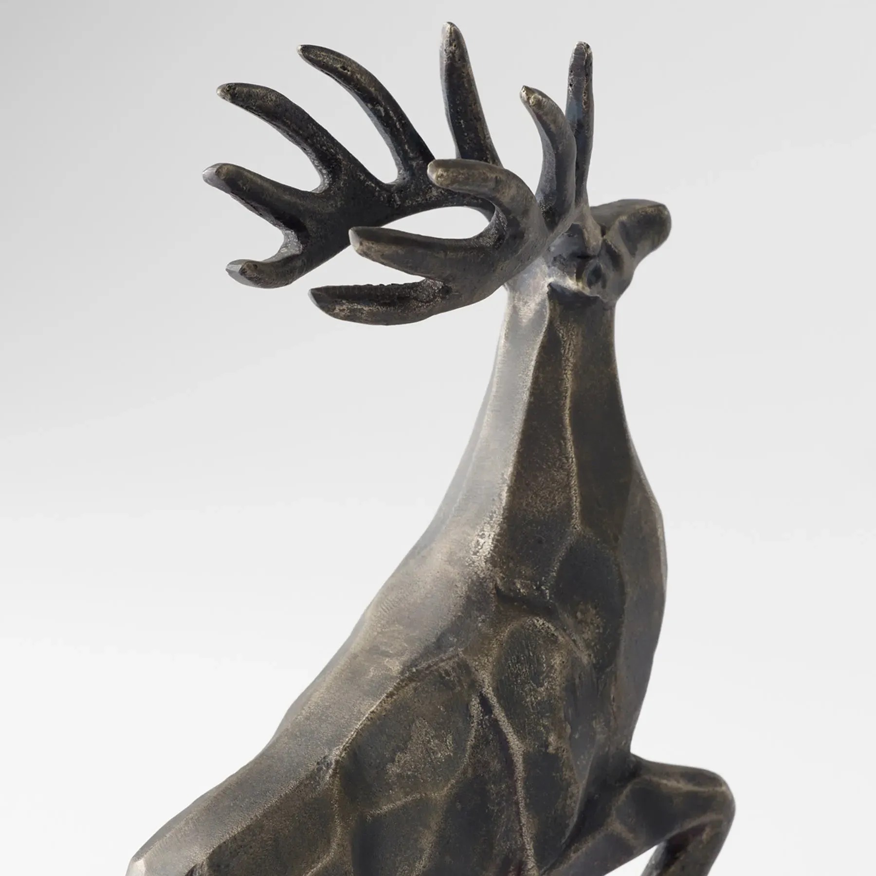 Conrad Stag Statue - Black, Aluminum