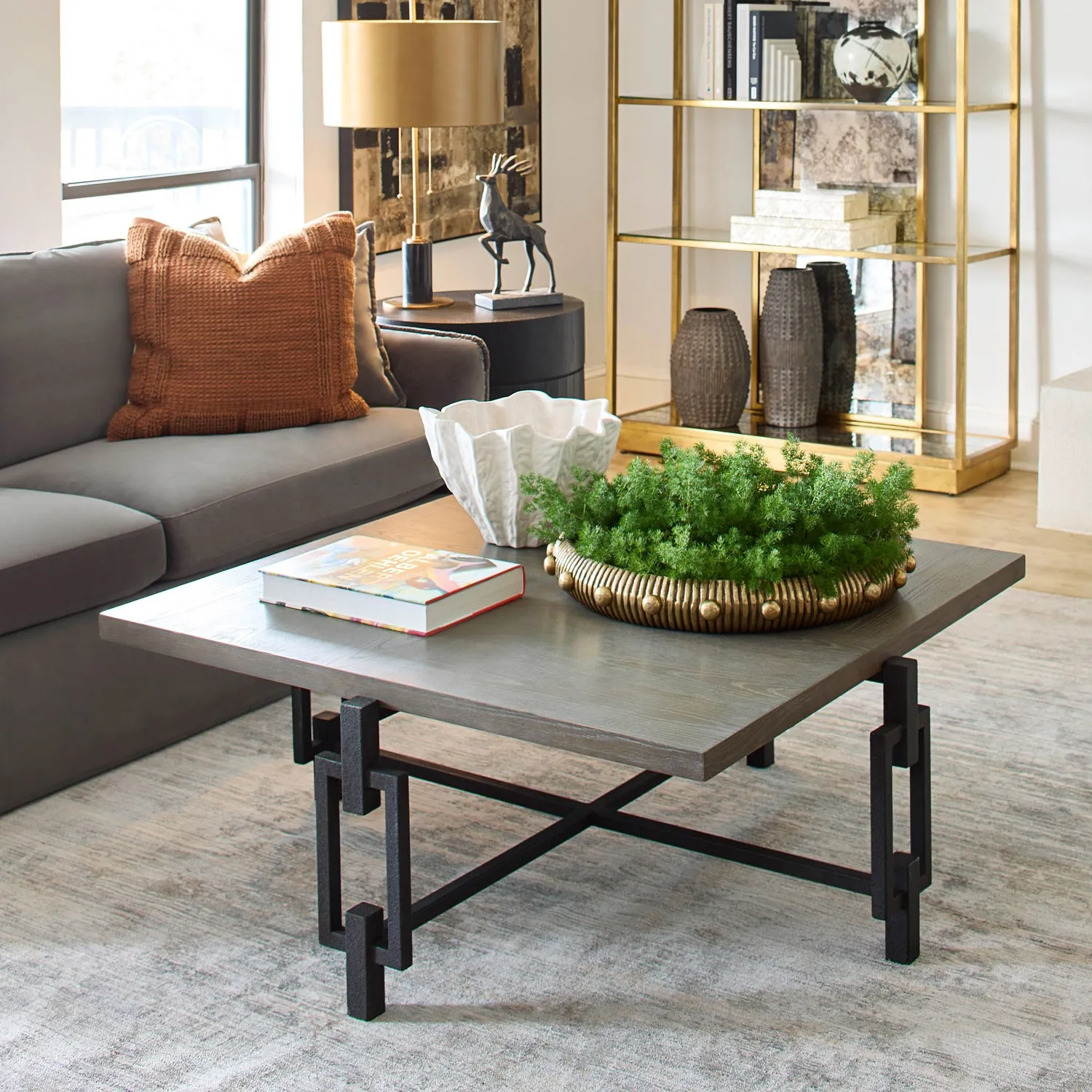 Conrad Stag Statue - Black, Aluminum