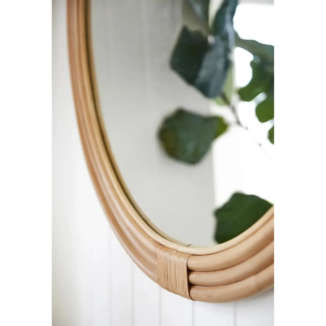 Constance Large Round Wall Mirror - Natural, Rattan