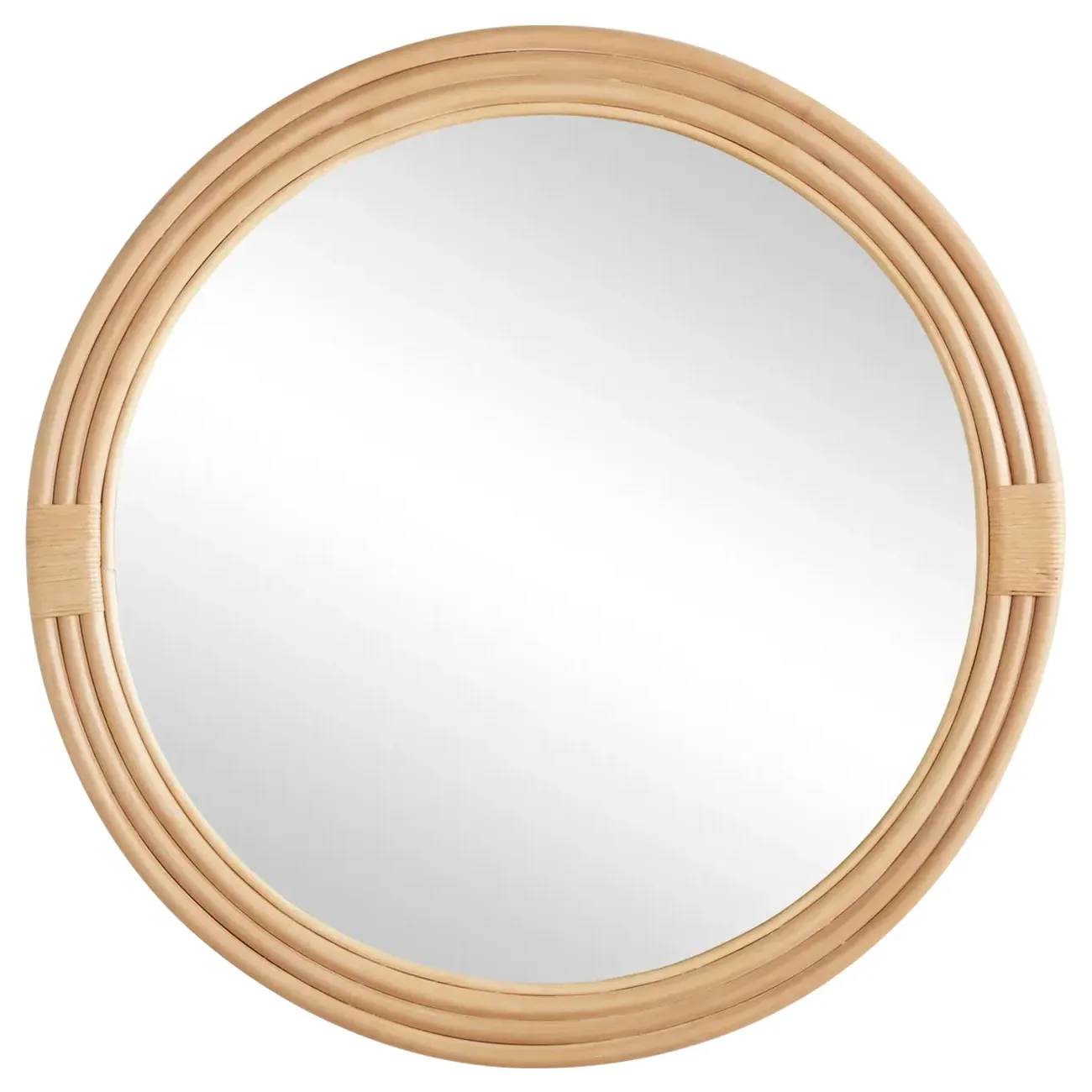Constance Large Round Wall Mirror - Natural, Rattan