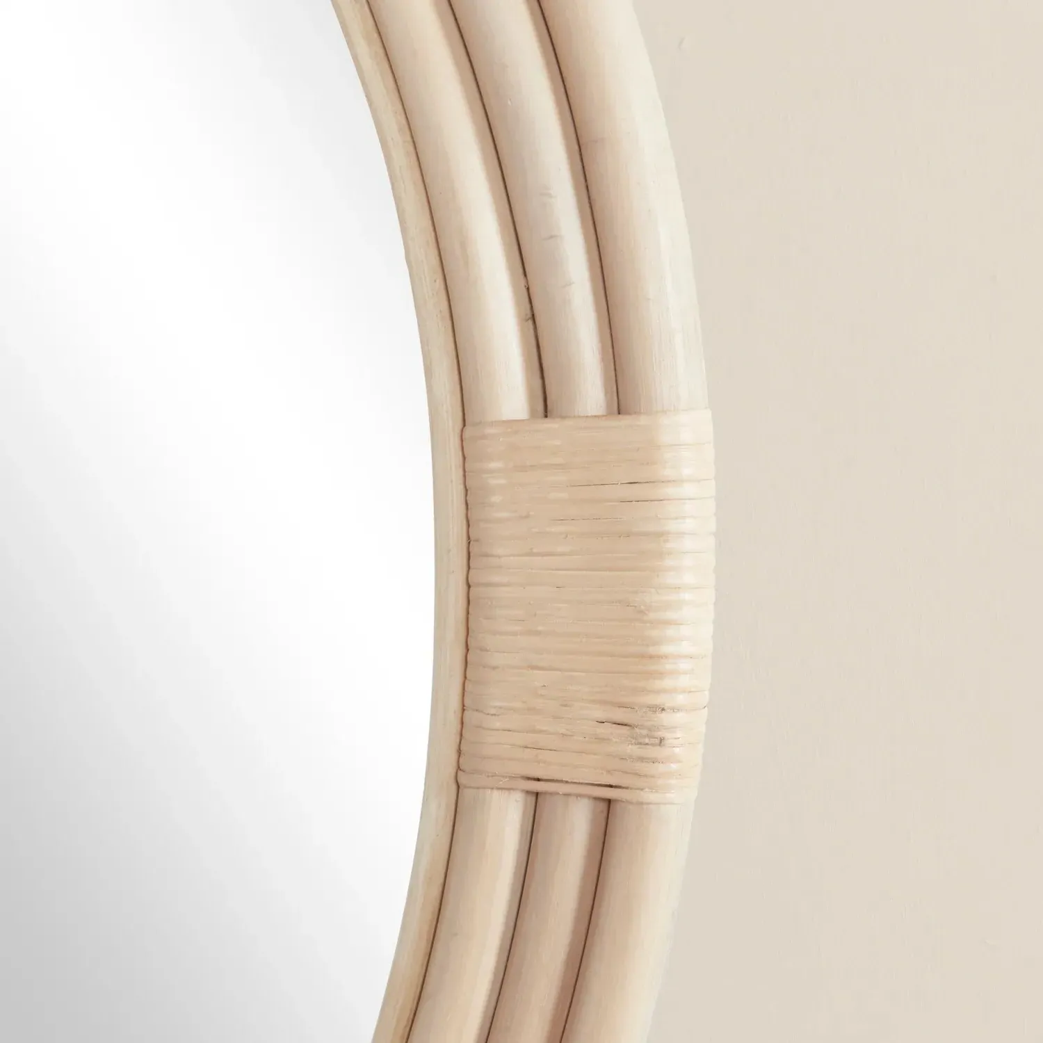 Constance Small Round Wall Mirror - Natural, Rattan