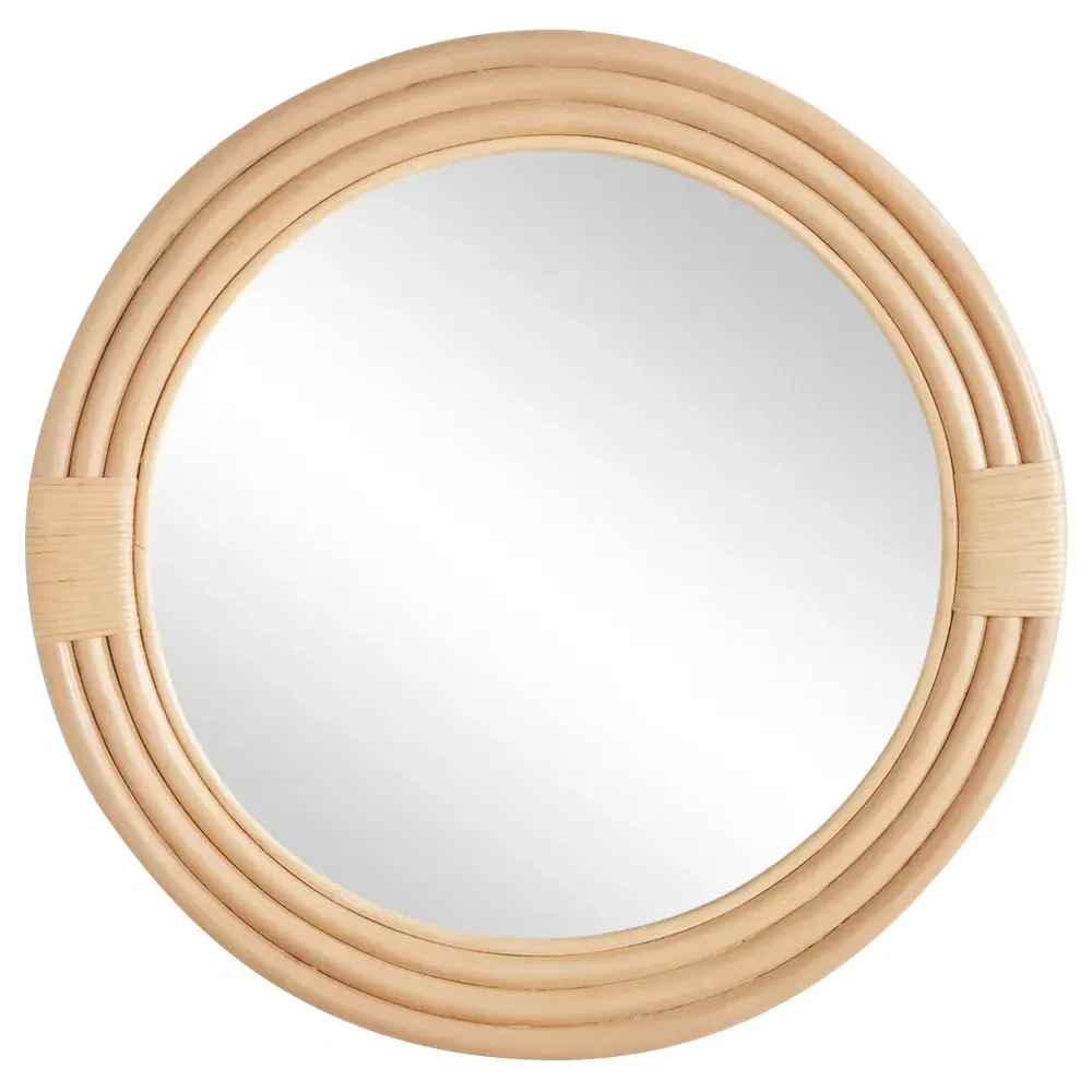 Constance Small Round Wall Mirror - Natural, Rattan image