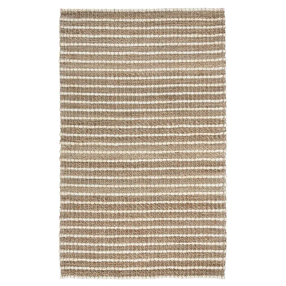 Cora 5x8 Braided Striped Rug - Brown, Jute image