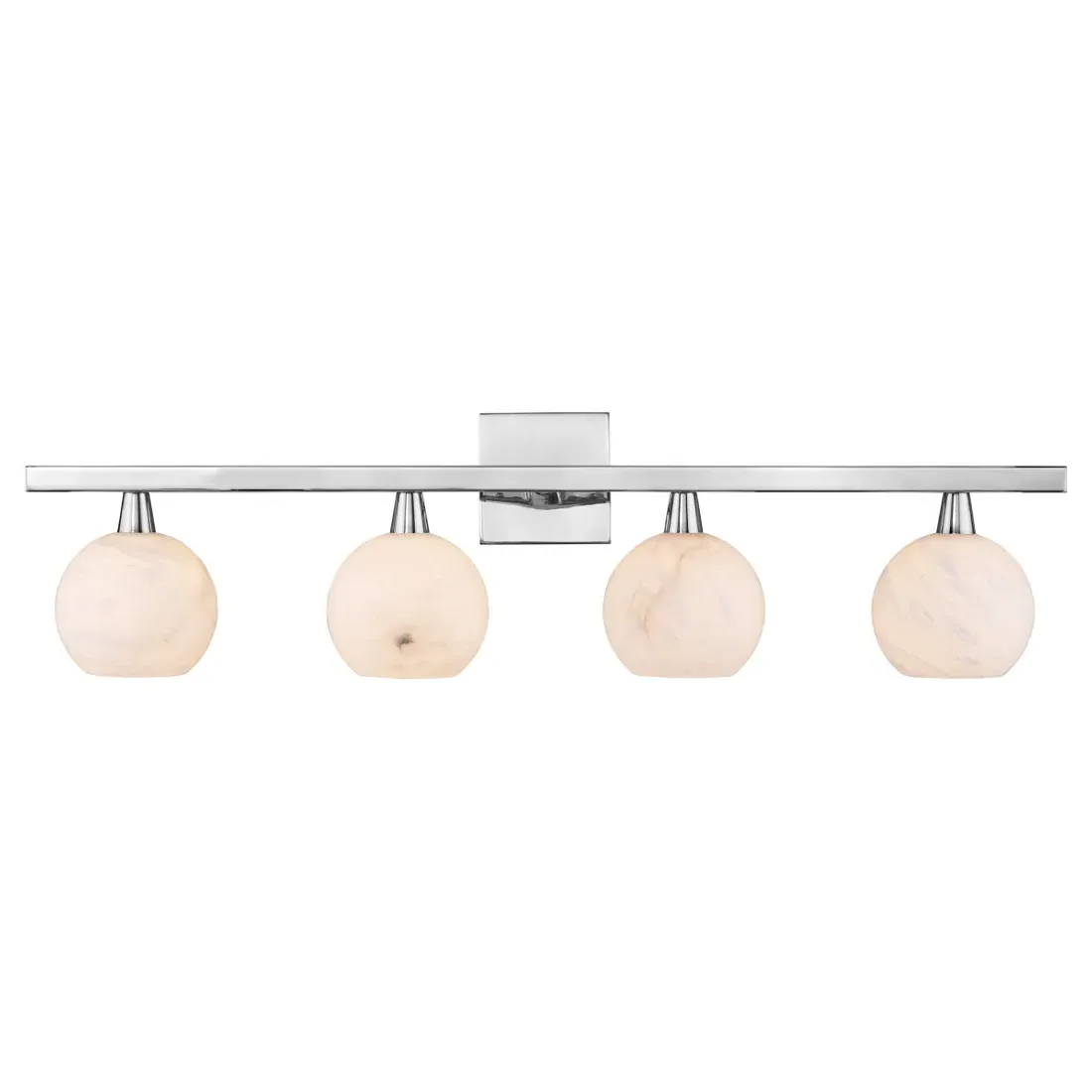 Cora Bath Bar Sconce - Polished Nickel, Alabaster