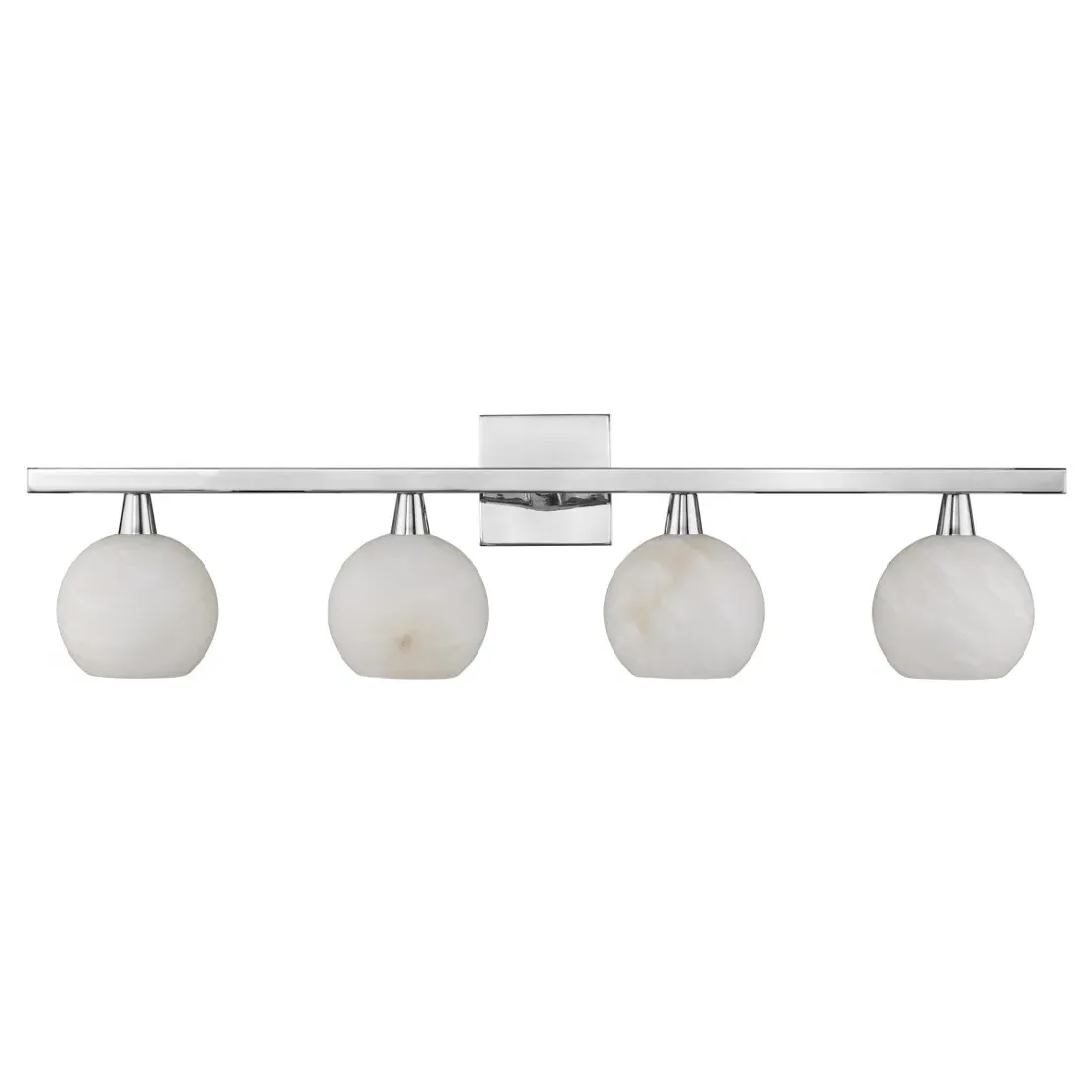 Cora Bath Bar Sconce - Polished Nickel, Alabaster