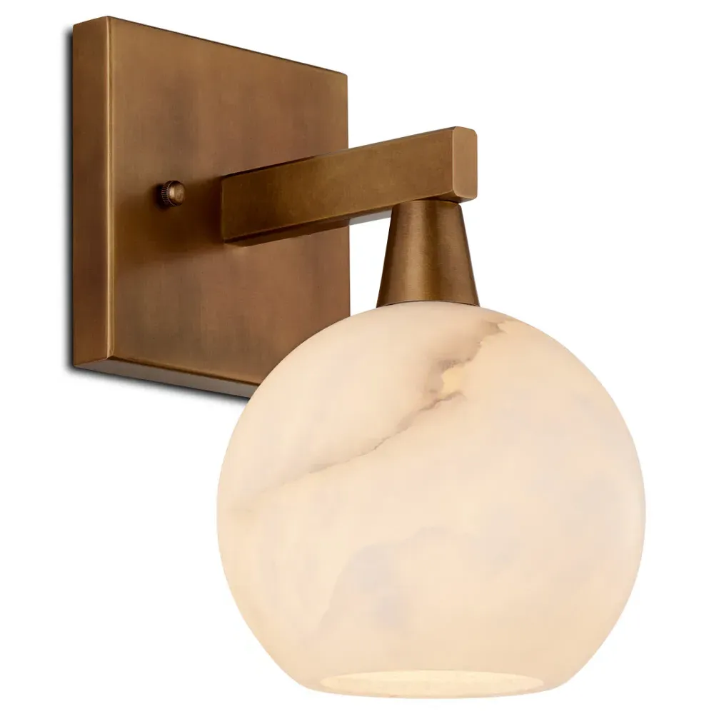 Cora Bath Wall Sconce - Brass, Alabaster