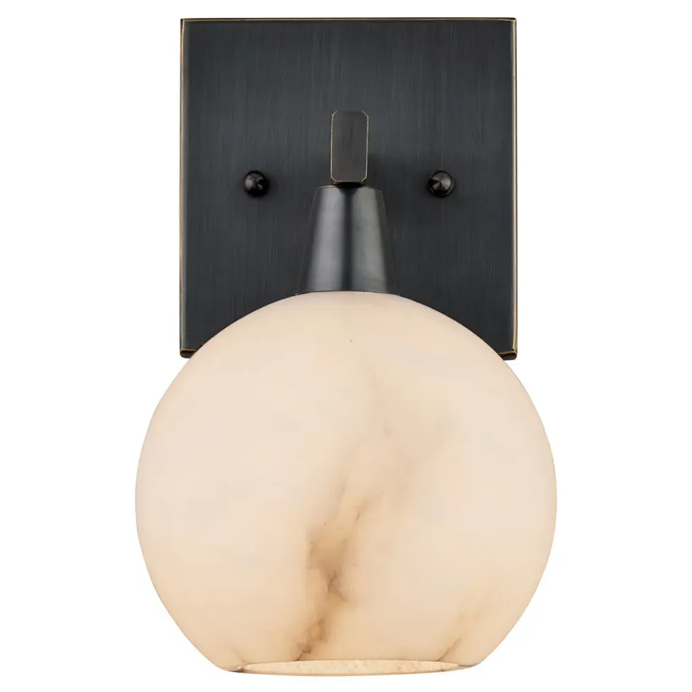 Cora Bath Wall Sconce - Oil Rubbed Bronze, Alabaster