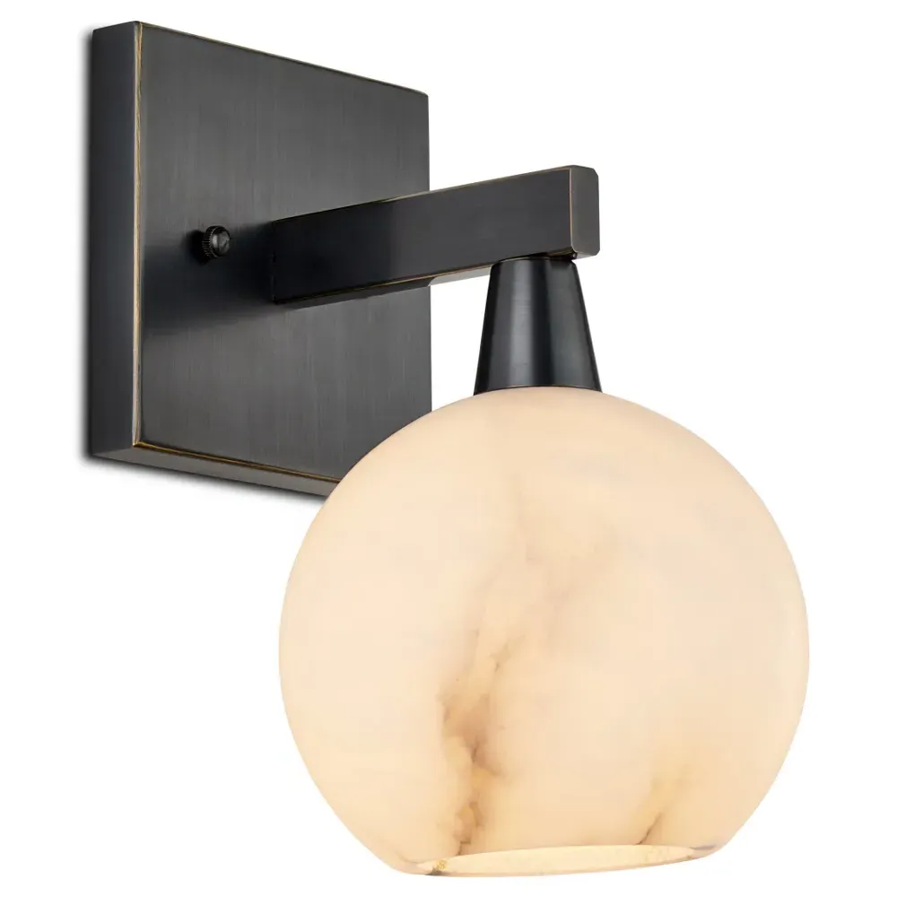 Cora Bath Wall Sconce - Oil Rubbed Bronze, Alabaster