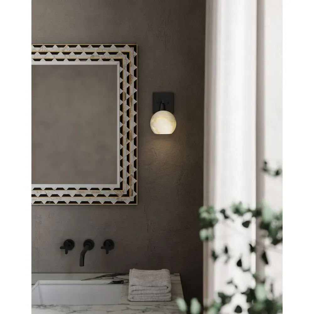 Cora Bath Wall Sconce - Oil Rubbed Bronze, Alabaster