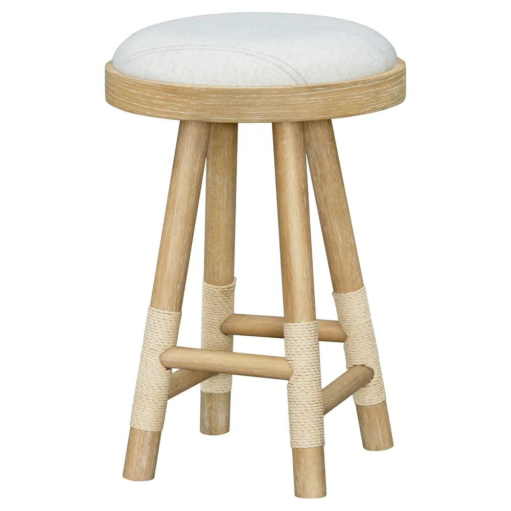 Cora Counter Stool - Beige, Wood