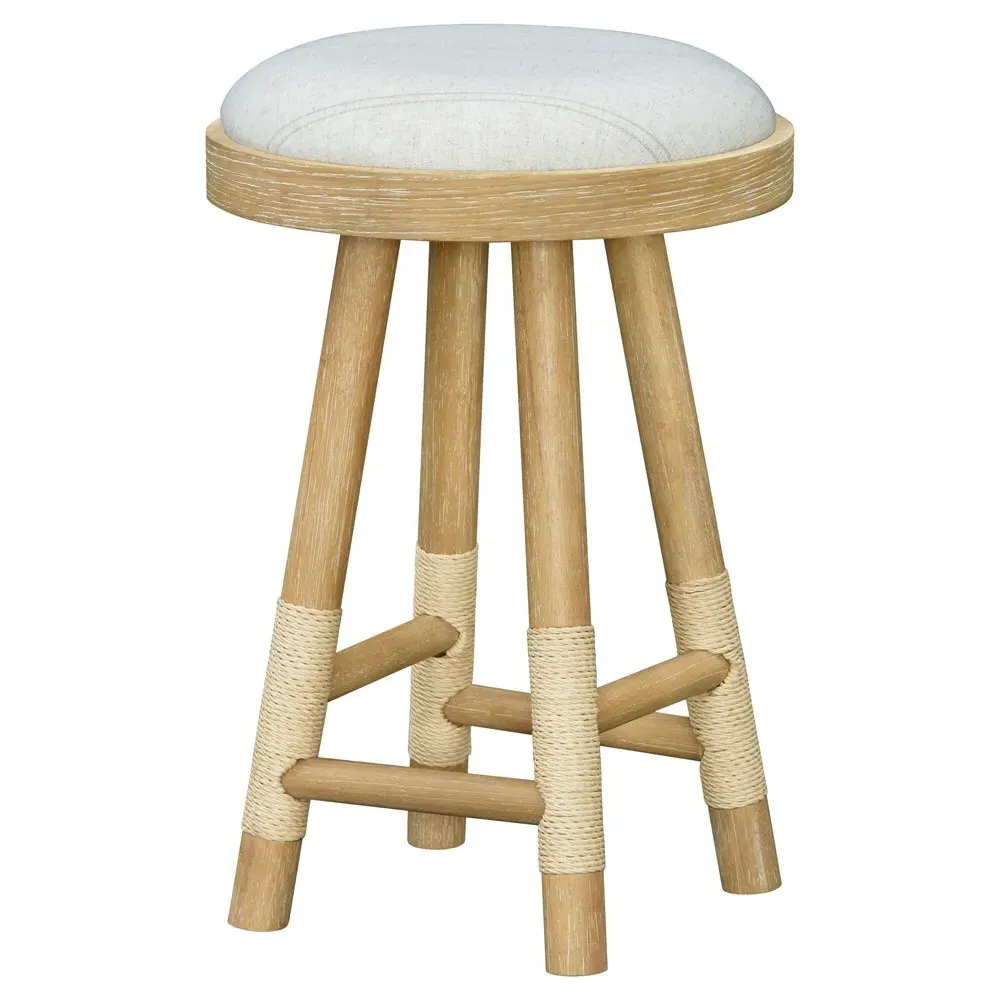 Cora Counter Stool - Beige, Wood