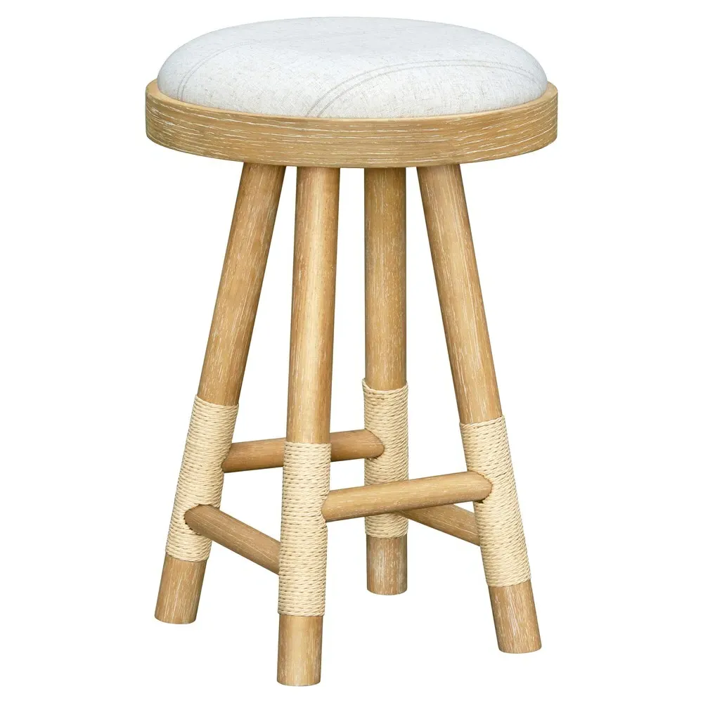 Cora Counter Stool - Beige, Wood