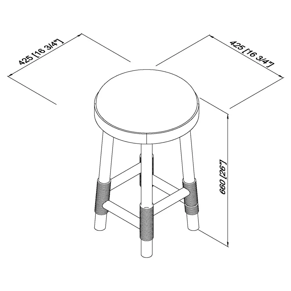 Cora Counter Stool - Beige, Wood