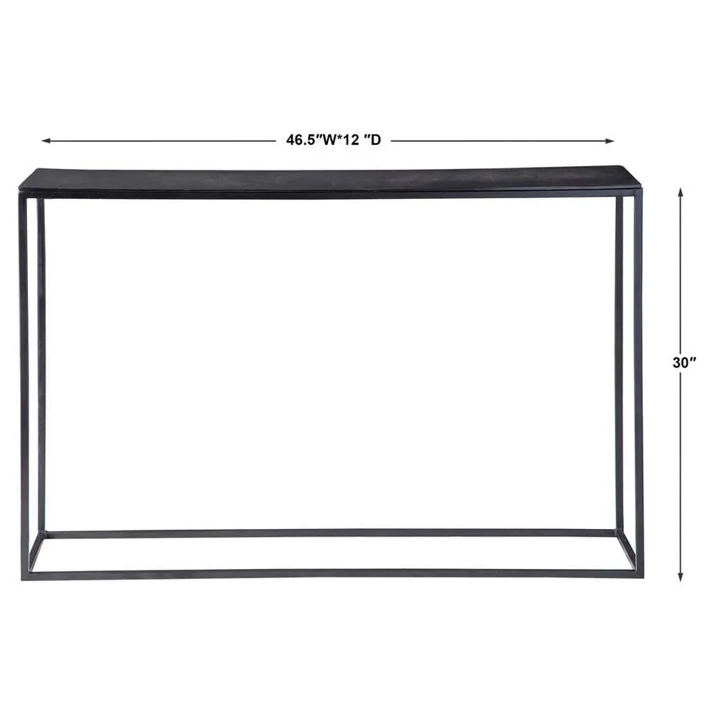 Cora Industrial Console Table - Black, Aluminum