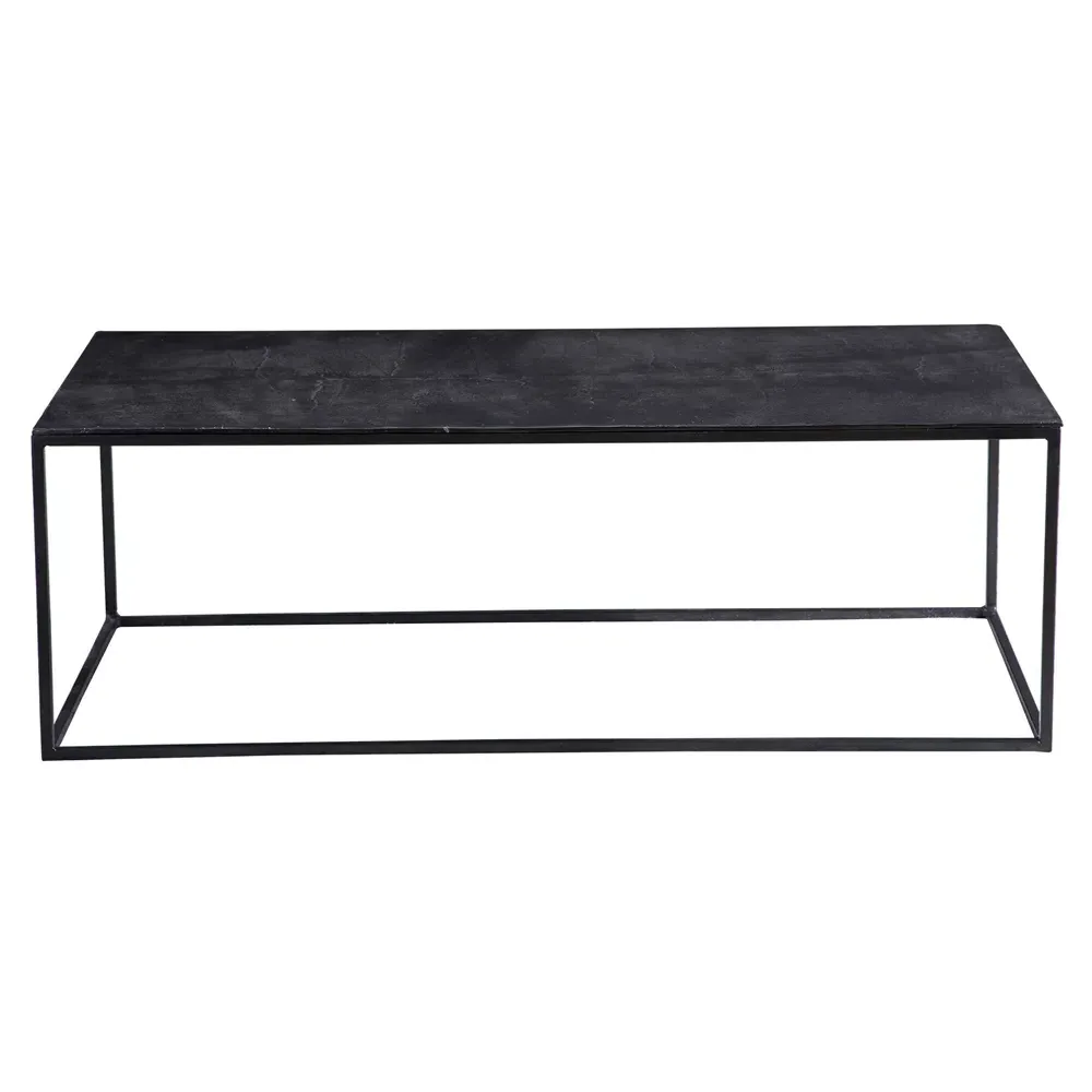 Cora Rectangular Coffee Table - Black, Aluminum image