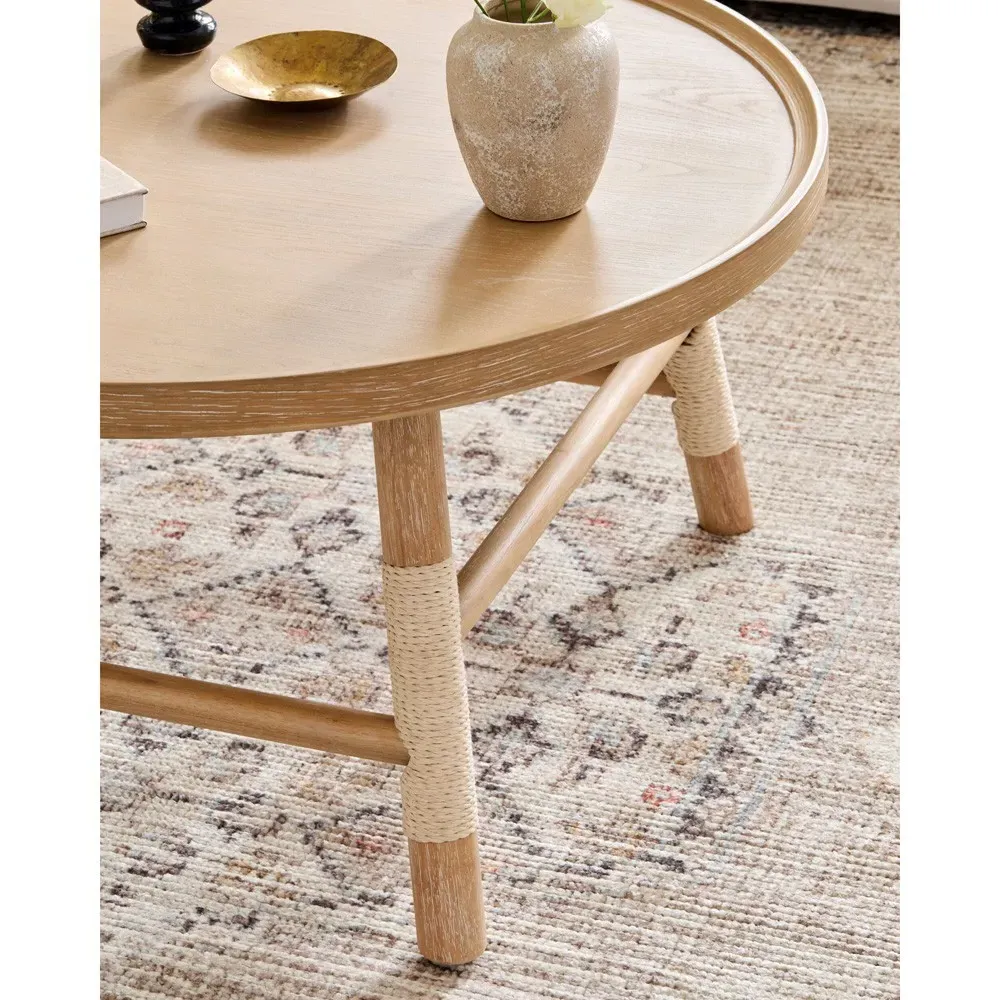 Cora Round Coffee Table - Brown, Wood