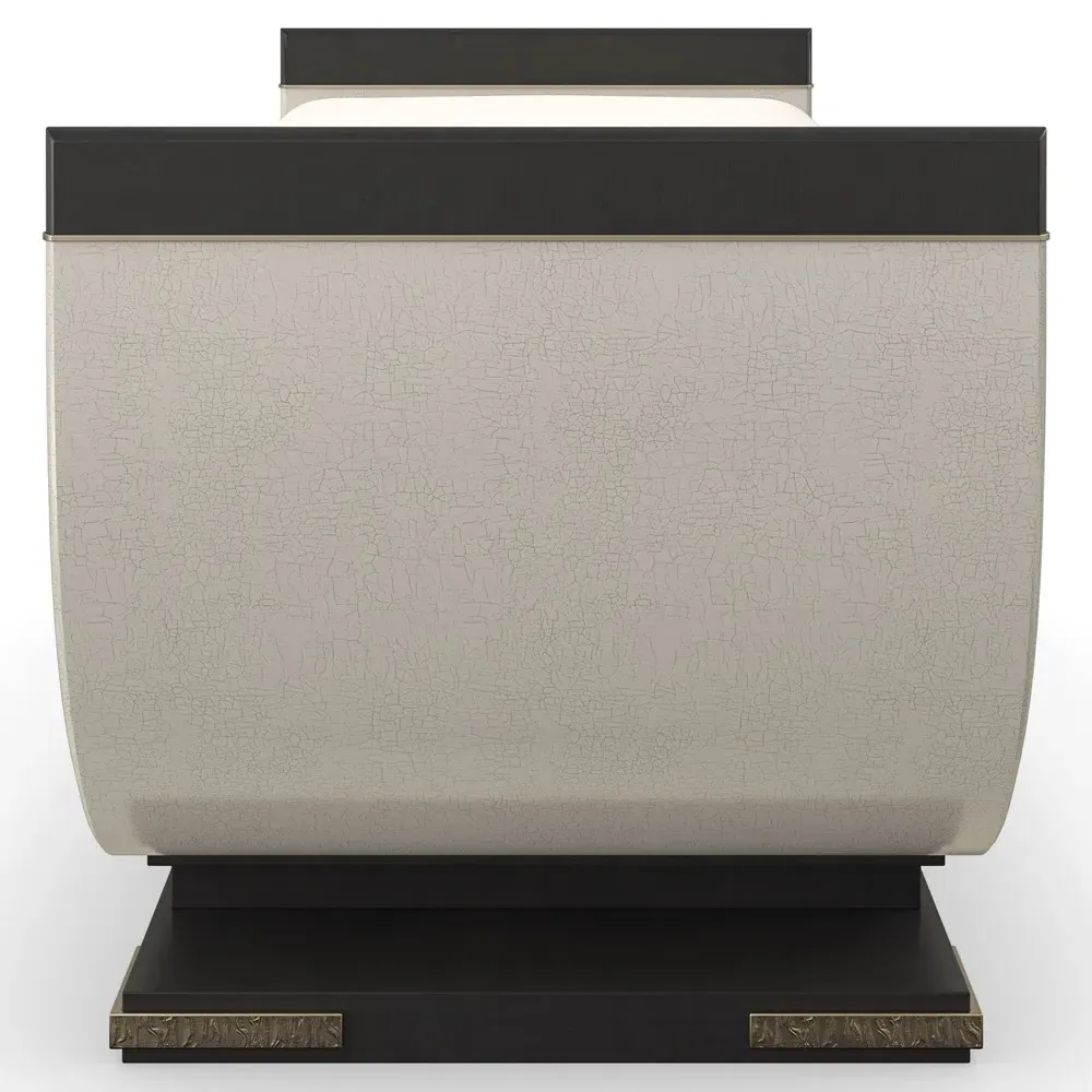 Coral Upholstered Bench - Beige, Black Wood