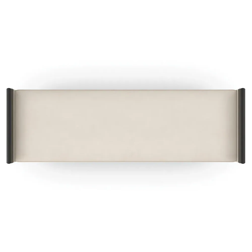 Coral Upholstered Bench - Beige, Black Wood