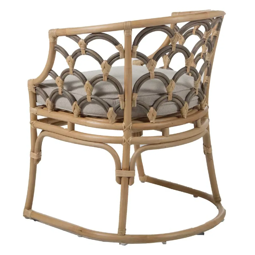 Coralee Barrel Back Dining Chair - Grey, Rattan