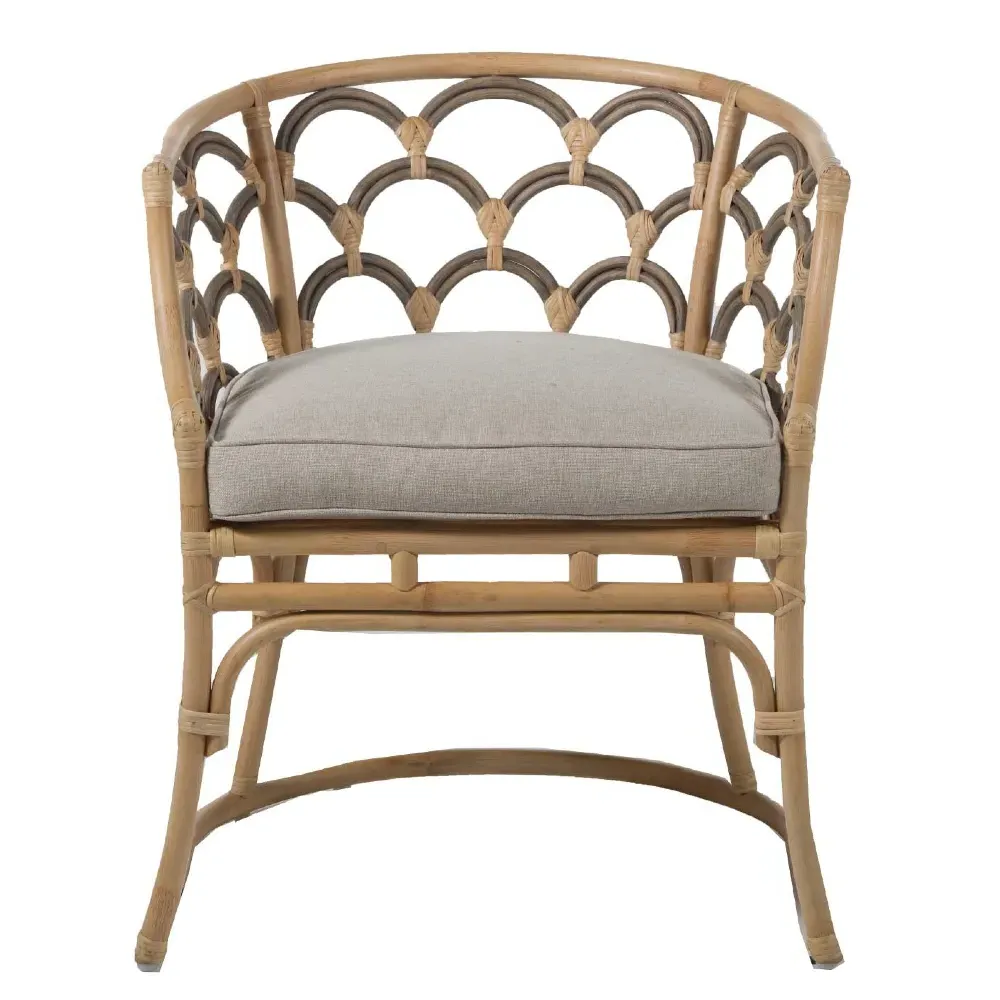 Coralee Barrel Back Dining Chair - Grey, Rattan image