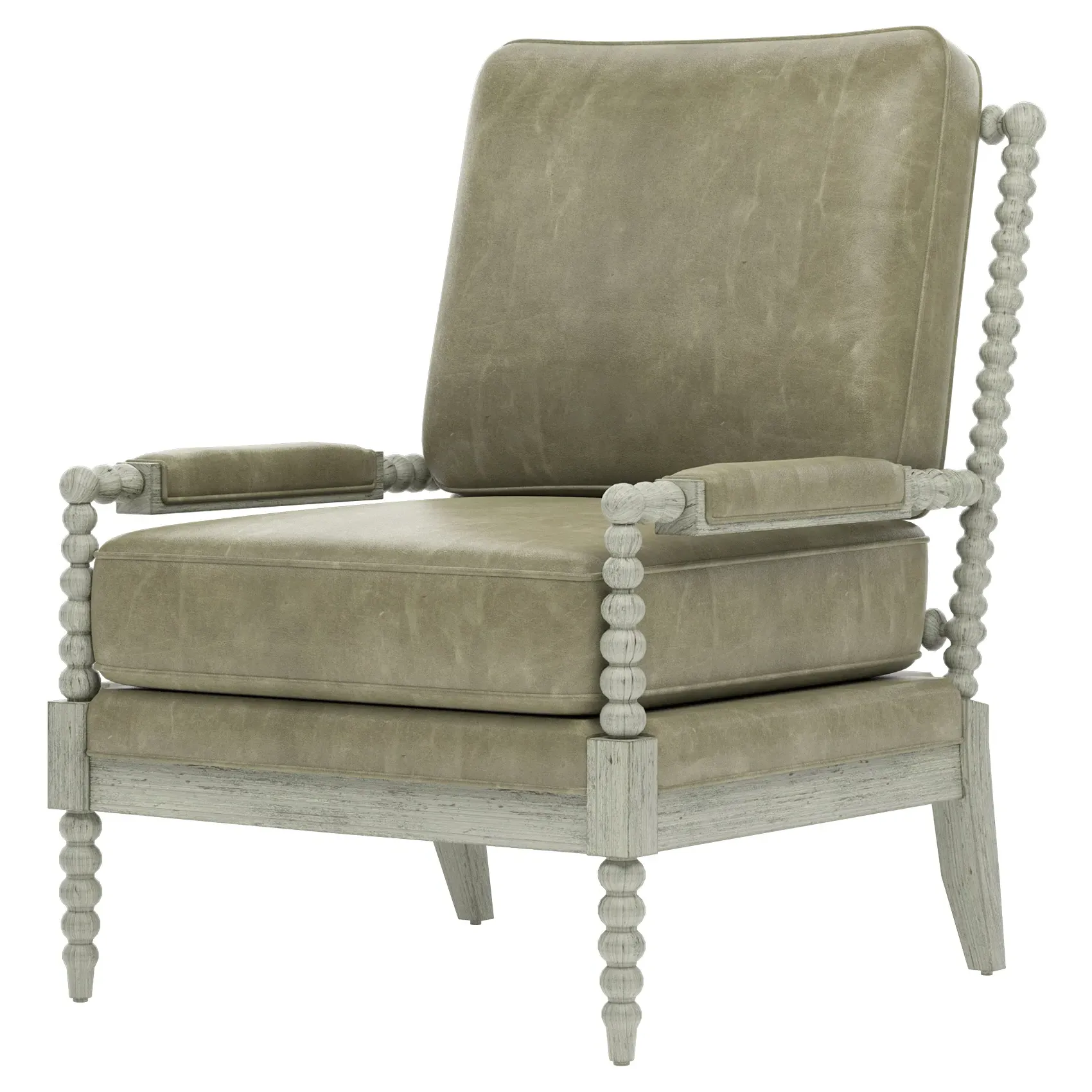 Coralie Armchair - Juniper, Leather