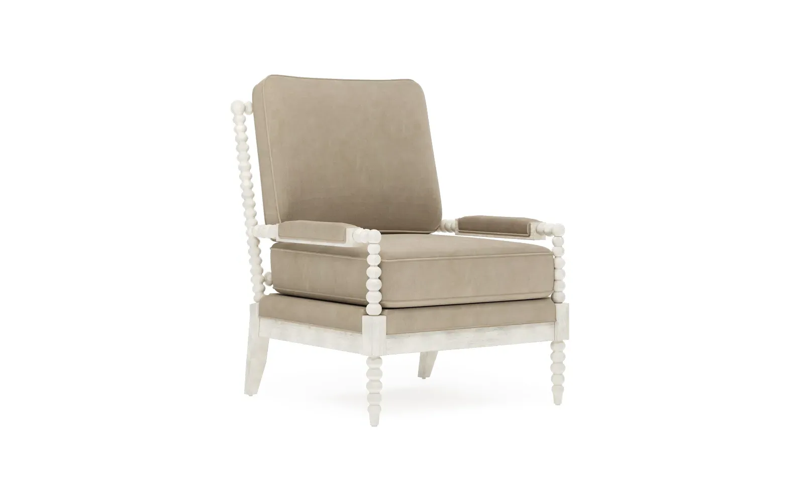 Coralie Chair - Elephant Grey Leather, Hardwood