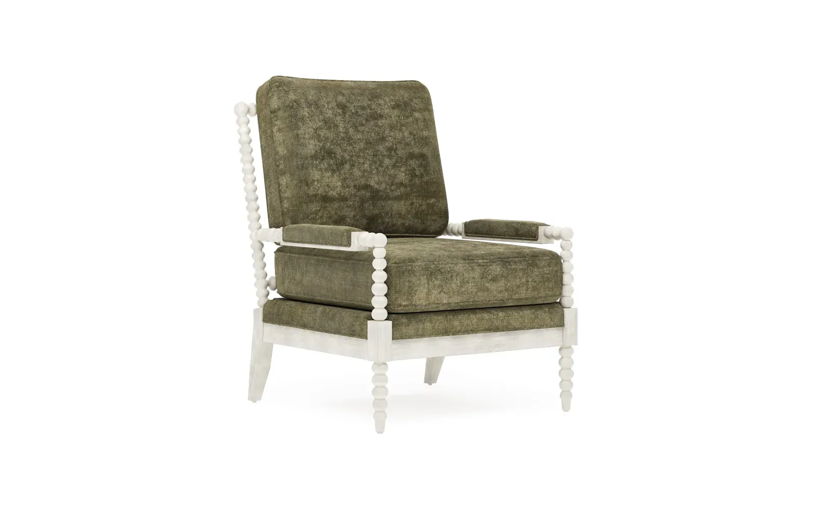 Coralie Chair - Fern Velvet, Hardwood
