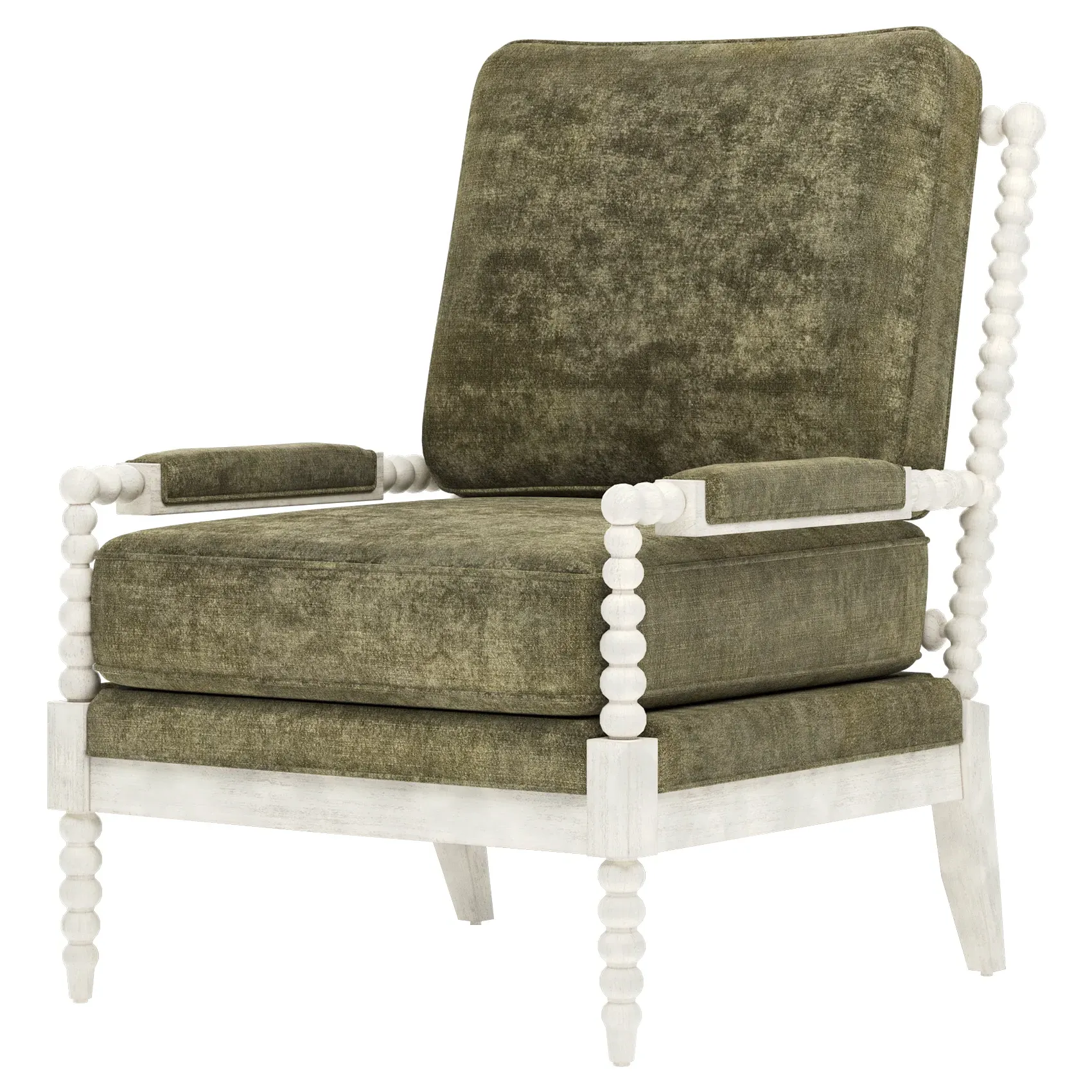 Coralie Chair - Fern Velvet, Hardwood