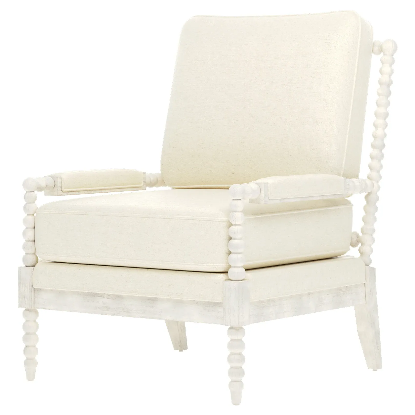 Coralie Chair - Heathered Ivory, Hardwood