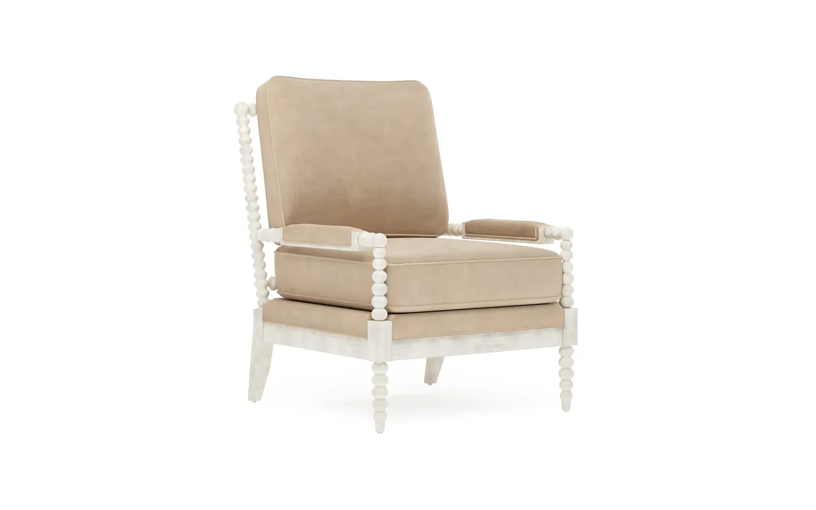 Coralie Chair - Latte Leather, Hardwood