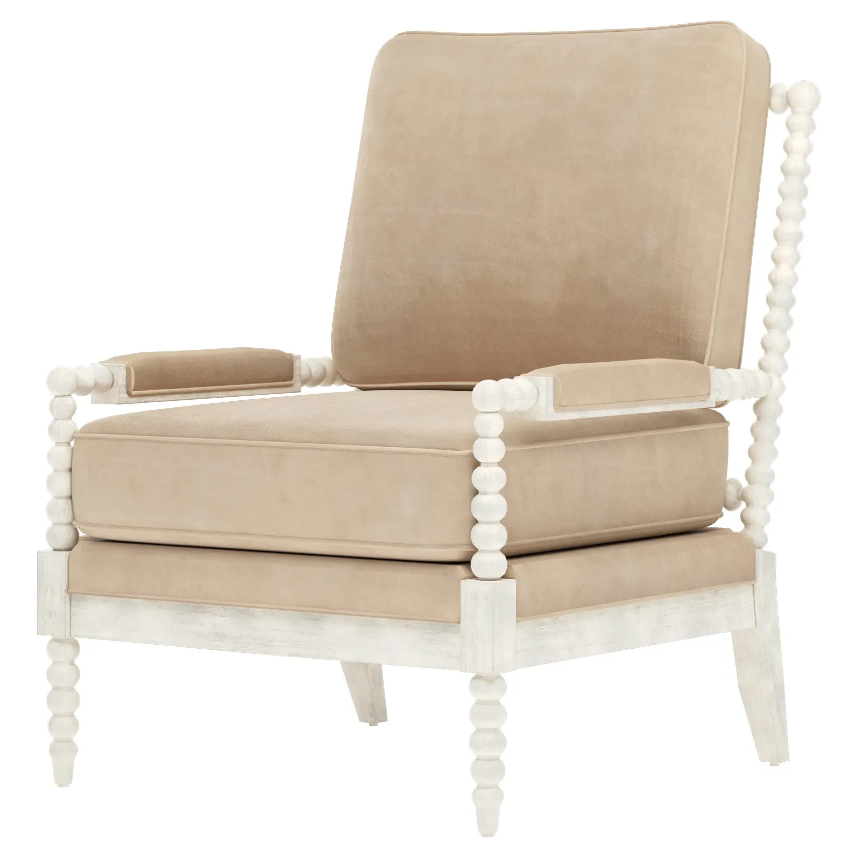 Coralie Chair - Latte Leather, Hardwood