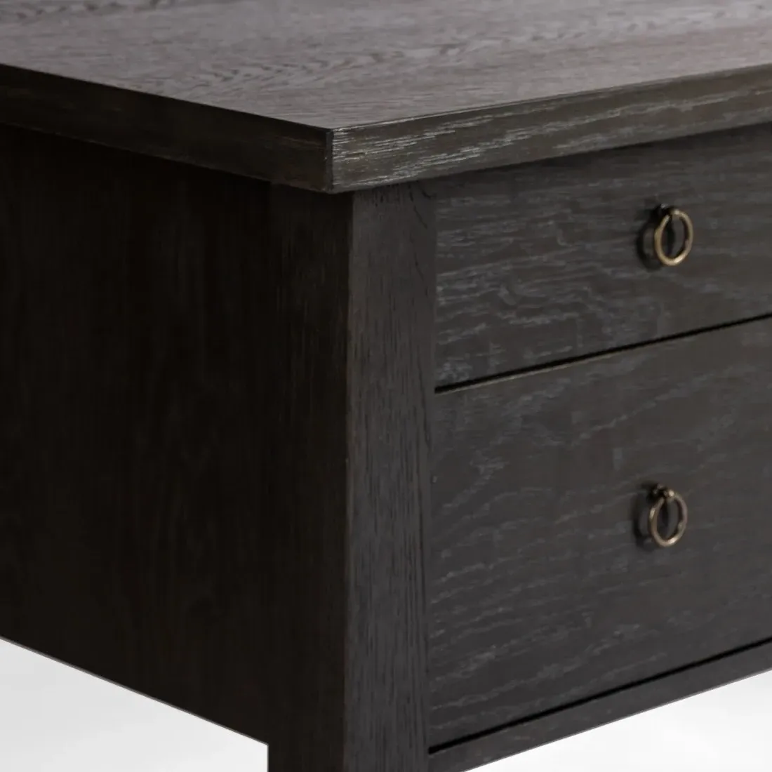 Coralie Oak Wood Desk - Charcoal