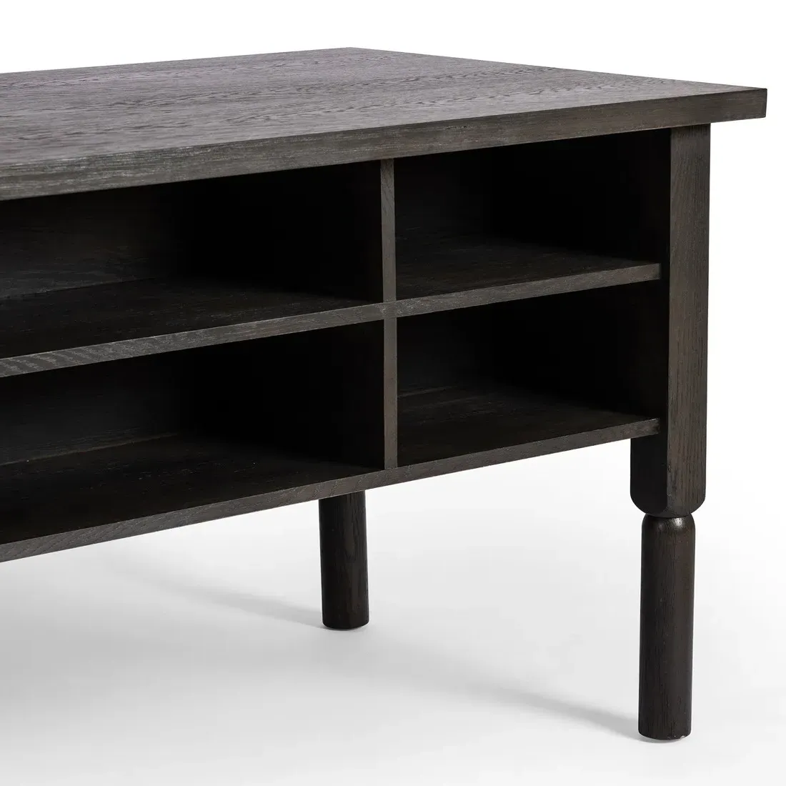 Coralie Oak Wood Desk - Charcoal