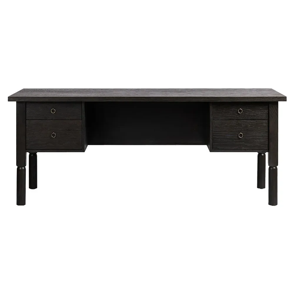 Coralie Oak Wood Desk - Charcoal image