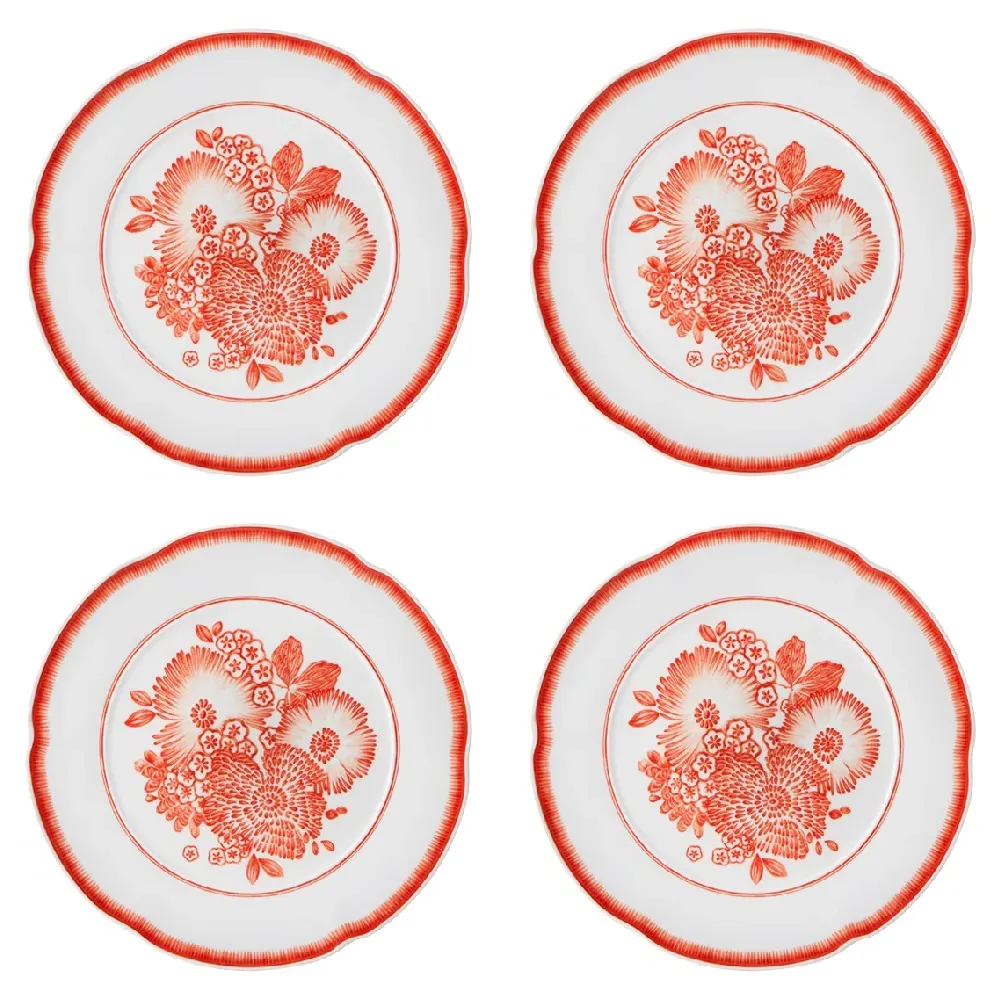 Coralina Dinner Plate Set of 4 - White, Porcelain