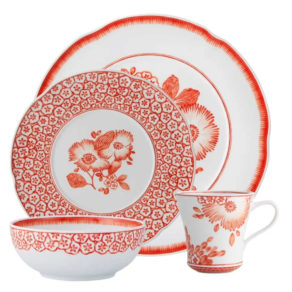 Coralina Dinner Plate Set of 4 - White, Porcelain