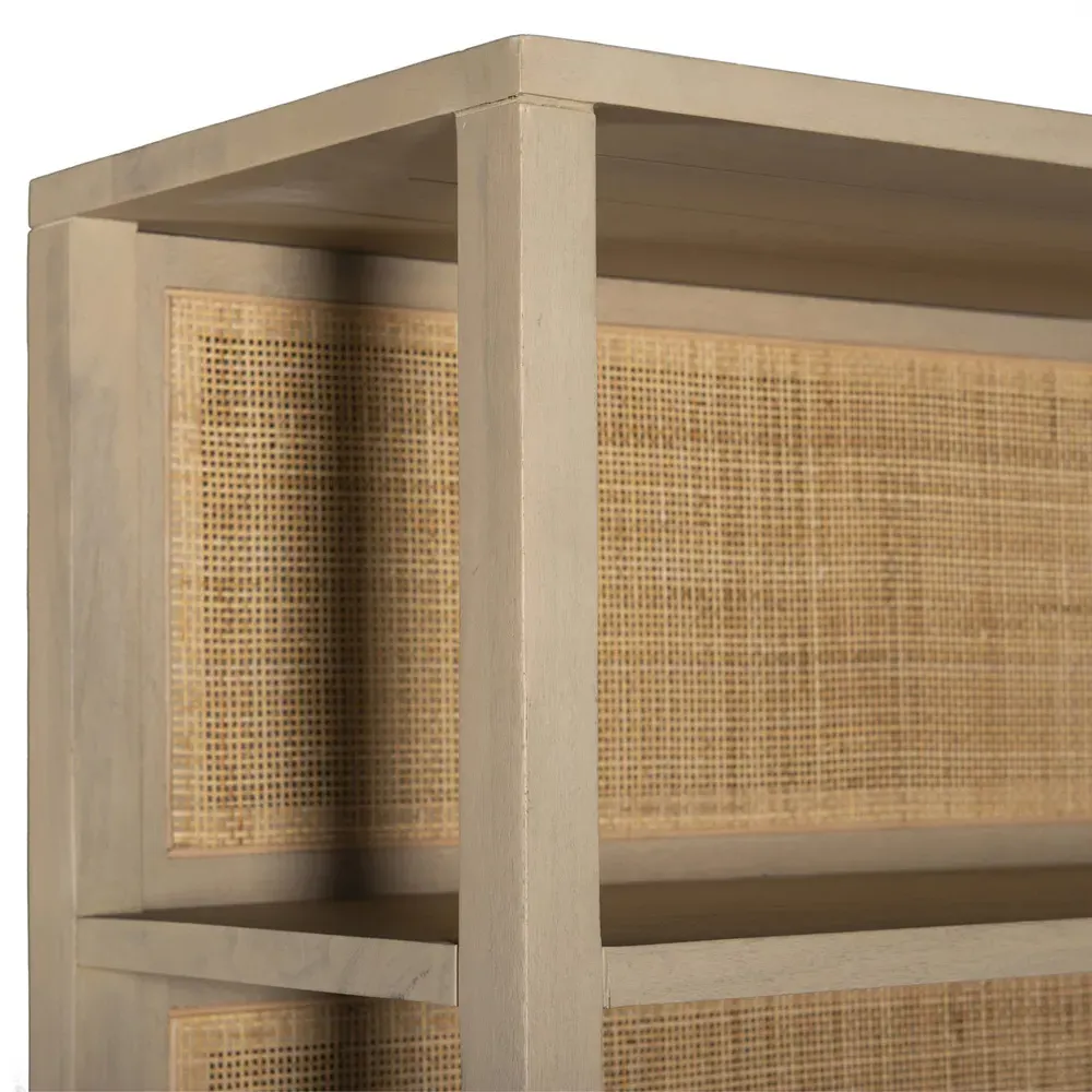 Corazon Bookcase with Doors - Natural, Mango Wood