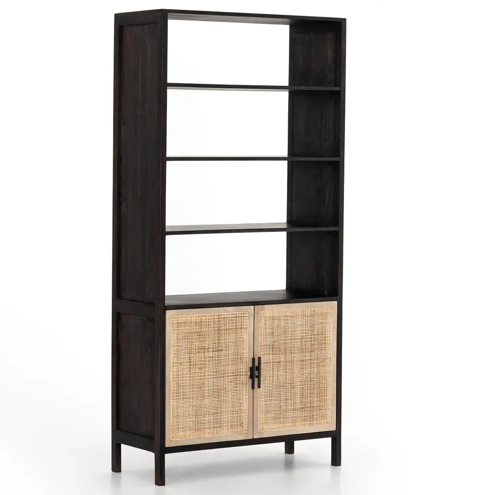 Corazon Global Baazar Bookcase with Storage - Black, Acacia