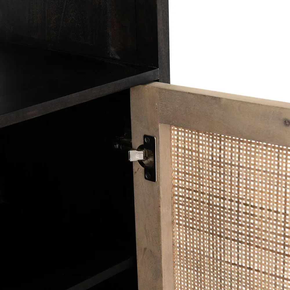 Corazon Global Baazar Bookcase with Storage - Black, Acacia