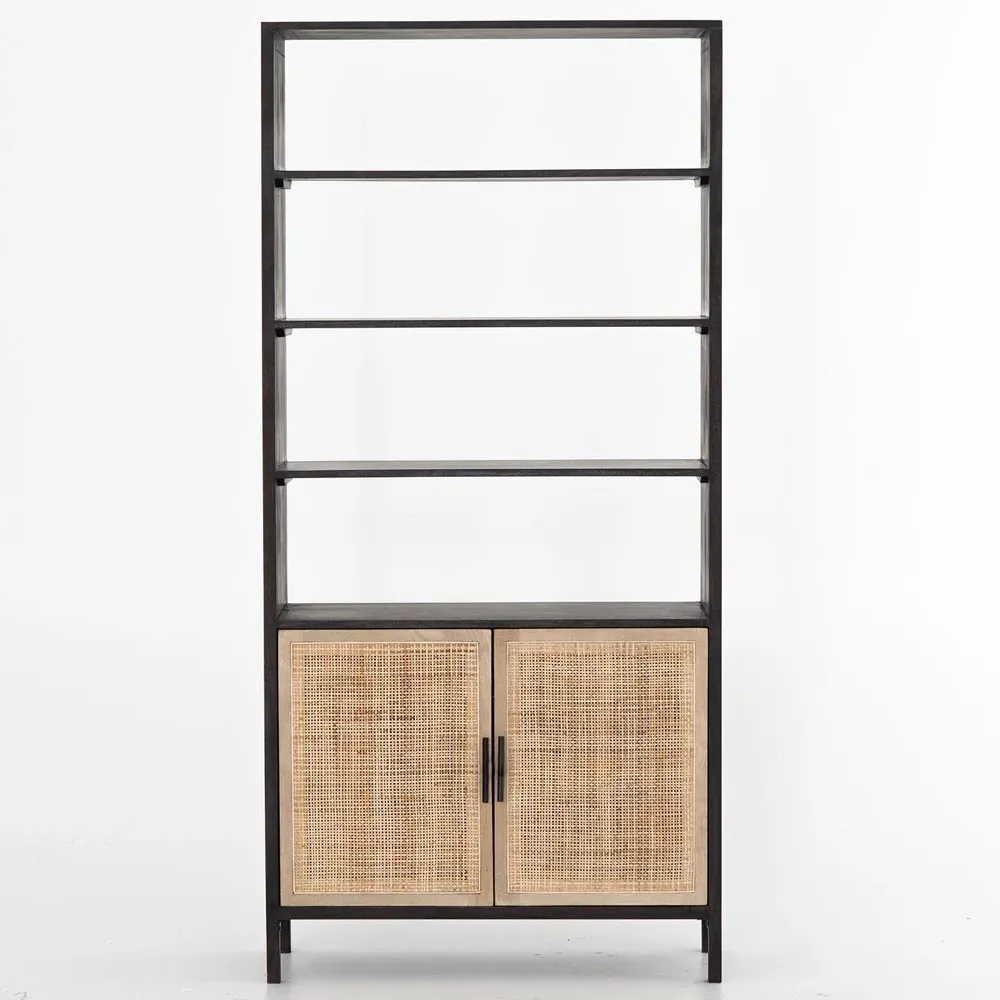 Corazon Global Baazar Bookcase with Storage - Black, Acacia image