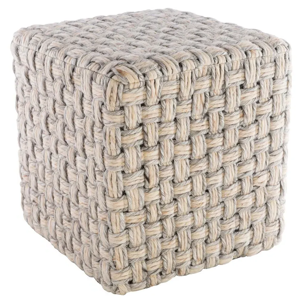 Corazon Square Pouf - Grey, Wool image